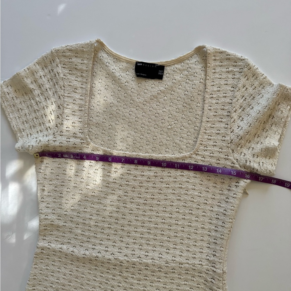 ASOS Cream Textured Mini Dress - Picture 7 of 8